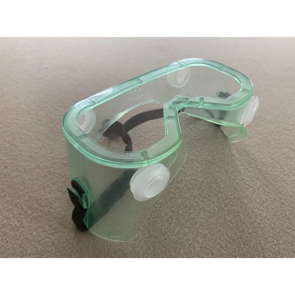 Lot 10 NEW Safety Goggles Over Glasses ANSIZ87 A5103CAF Green Frame Clear Lens - Picture 2 of 7